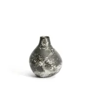 KAVE HOME Orelinvas, rund - svartvit keramik (H:30)