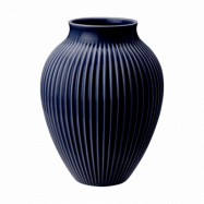 Knabstrup Keramik Knabstrup vas räfflad 20 cm Dark blue