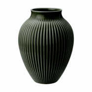 Knabstrup Keramik Knabstrup vas räfflad 27 cm Dark green