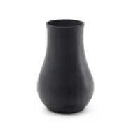 KAVE HOME Silaia dekorativ vas, rund - svart terrakotta