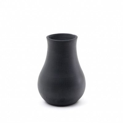 LAFORMA Silaia dekorativ vas, rund - svart terrakotta