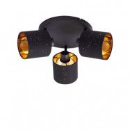 Lindby - Vasilia 3 Plafond w/Pattern Svart/Guld