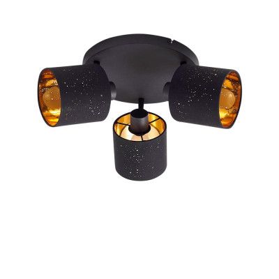 Lindby - Vasilia 3 Plafond w/Pattern Svart/Guld