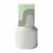 Marimekko Seireeni vas 25 cm Vit-mint-mossgrön