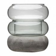 Muurla Bagel vas/ljuslykta 22 cm Grå