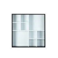 NORDIC LIVING COLLECTION Decem vägghylla, med 10 fack, utan glas - svartvit MDF (70x70)