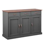 NORDIC LIVING COLLECTION Luzerna 4.1 skänk, med 3 dörrar, 2 hyllor och 3 lådor - grå och sepiabrun furu