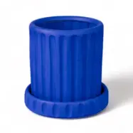 SELETTI - Magna Graecia Dorico Vase w/Saucer Blå