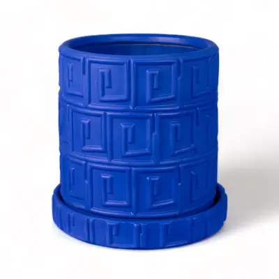 SELETTI - Magna Graecia Greca Vase w/Saucer Blå