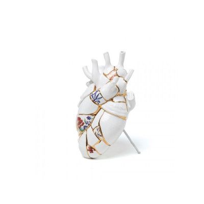SELETTI - Love In Bloom Kintsugi Porcelain Heart Vas