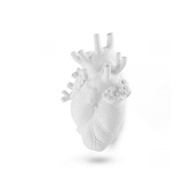 SELETTI - Love In Bloom Giant Resin Heart Vas Vit