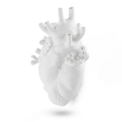 SELETTI - Love In Bloom Giant Resin Heart Vas Vit