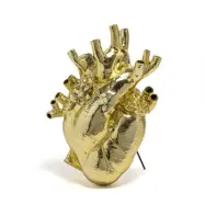 SELETTI - Love In Bloom Giant Resin Heart Vas Guld