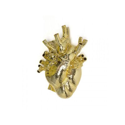 SELETTI - Love In Bloom Giant Resin Heart Vas Guld