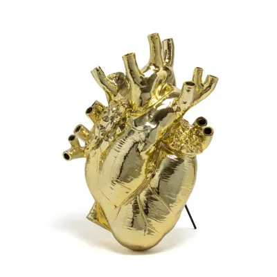 SELETTI - Love In Bloom Giant Resin Heart Vas Guld