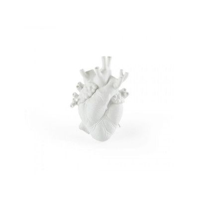 SELETTI - Love In Bloom Porcelain Heart Vas Vit