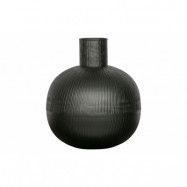 TRÄ EXKLUSIV Pixie dekorativ vas, rund - svart järn