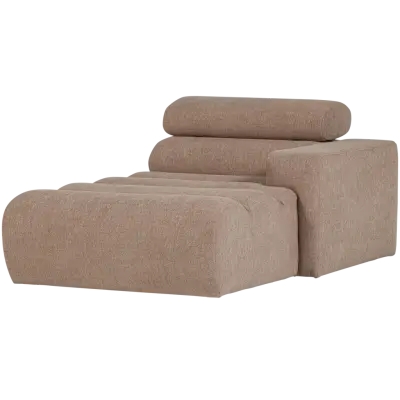 WOOOD Novi schäslongelement, höger - taupe bouclétyg och plast