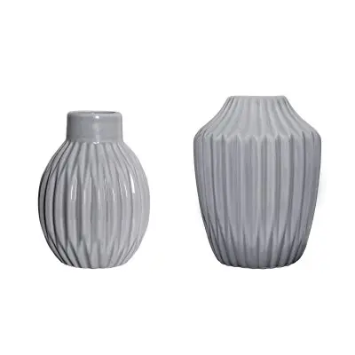 Vas Bloomingville Ø8xH11 / Ø10xH13 cm 2 st, Ljusgrå