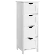 VASAGLE badrumsskåp, m. 4 lådor - vit MDF