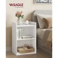 VASAGLE Custos Collection - Nattduksbord medöppna fack, sidobord med justerbar hylla, dubbel användning, enkel montering, för sovrum, vardagsrum, Cloud White LET666WB01