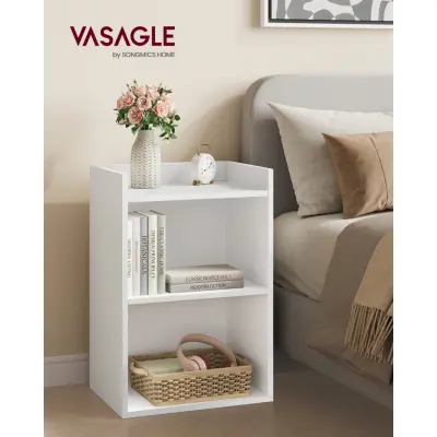 VASAGLE Custos Collection - Nattduksbord medöppna fack, sidobord med justerbar hylla, dubbel användning, enkel montering, för sovrum, vardagsrum, Cloud White LET666WB01