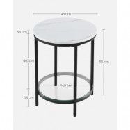 Vasagle LGT025B01 konsolbord med 2 hyllor, härdat glas, förvaringshylla, metallram, justerbara fötter för vardagsrum, hall, svart