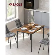 VASAGLE Matbord, Köksbord, 70 x 110 x 77 cm, Matbord för 4 personer, Vardagsrumsbord, För Matsal, Kök, Industriell, Rustik Brun och Svart KDT081B01