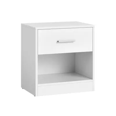 VASAGLE Nattduksbord, Sidobord med låda, Handtag,Öppen planlösning, Sidobord, För Sovrum, Vardagsrum, Klassisk Vit LET619T14