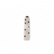 VENTURE DESIGN Aya vas - vita/svarta prickar stengods (9x4x16H)