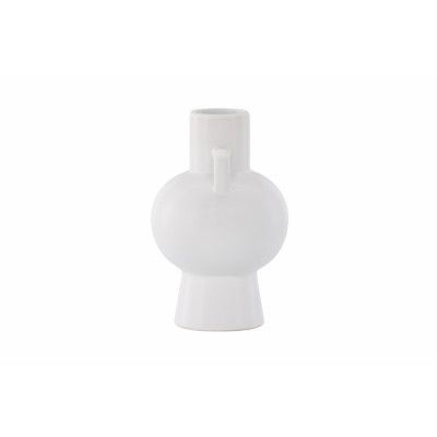 VENTURE DESIGN Cent vas, w. 2 handtag - matt vit stengods (16x16x24)