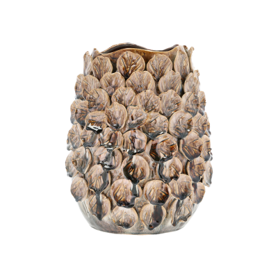 VILLA COLLECTION Aug vas/concealer, rund - större brunt stengods (Ø25)