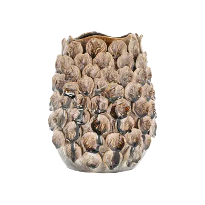 VILLA COLLECTION Aug vas/concealer, rund - större brunt stengods (Ø25)