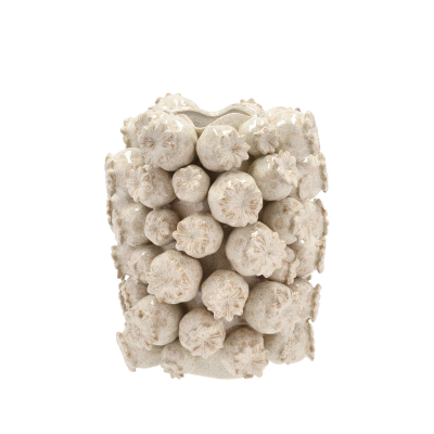 VILLA COLLECTION Elha vas/överdrag, rund - krämfärgad stengods