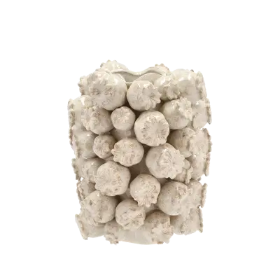 VILLA COLLECTION Elha vas/överdrag, rund - krämfärgad stengods