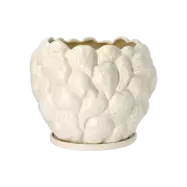 VILLA COLLECTION Klast vas/concealer, rund - benvit stengods