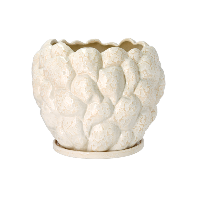 VILLA COLLECTION Klast vas/concealer, rund - benvit stengods