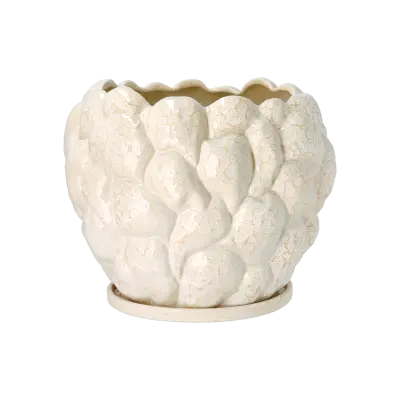 VILLA COLLECTION Klast vas/concealer, rund - benvit stengods