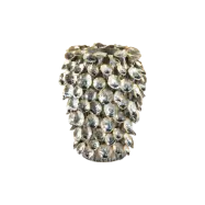 VILLA KOLLEKTION Stren vas, rund - bl&aring;/brun stengods