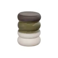 VTWONEN Bulb sidobord, runt - grön melerad keramik (Ø34Ø)