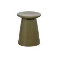 VTWONEN Sidobord med knapp, runt - varmgrön keramik (Ø35)