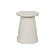 VTWONEN Sidobord med knapp, runt - vit keramik (Ø35)