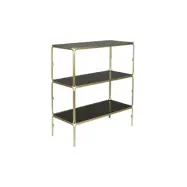 WHITE LABEL LIVING Liah Guld bokhylla, m. 3 hyllor - rökgrått glas och guldfärgat järn