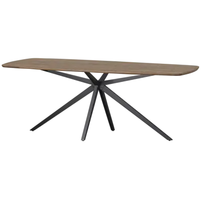 WOOOD Tablo matbord, ovalt - kashmirbrun ek och metall (219x99)