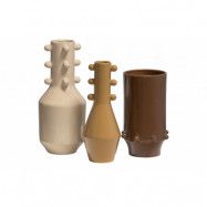 WOOOD EXCLUSIVE Donnavaser - brun, senap och benvit keramik