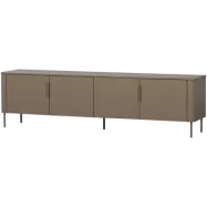 WOOOD Gunnar TV-bord, med 4 dörrar och 2 hyllor - lerbrun furu och metall (200x44)