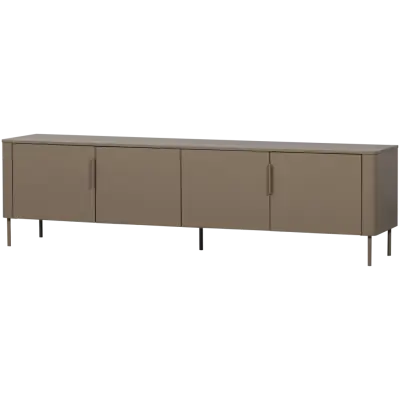 WOOOD Gunnar TV-bord, med 4 dörrar och 2 hyllor - lerbrun furu och metall (200x44)